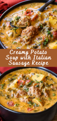 Creamy Potato Soup with Italian Sausage Recipe - Cheff Recipes
