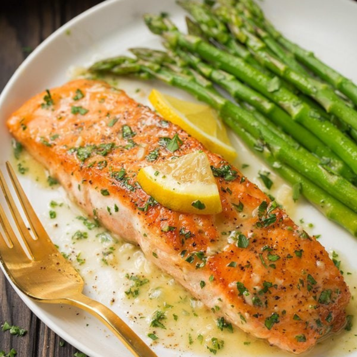 Salmon with Garlic Lemon Butter Sauce Recipe - Cheff Recipes