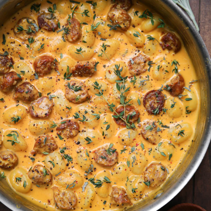 Creamy Butternut Squash Gnocchi with Sausage Recipe - Cheff Recipes