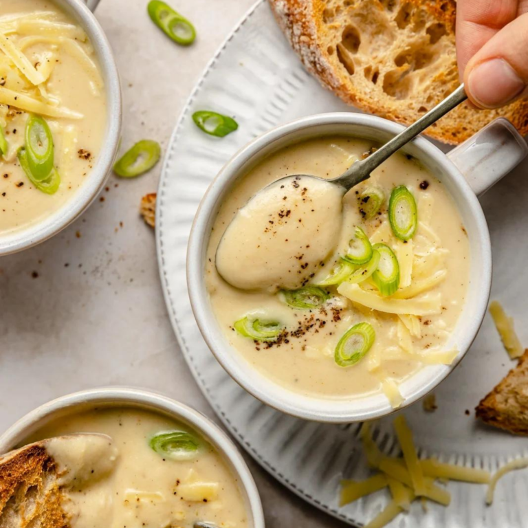 Roasted Garlic Cheddar Cauliflower Soup Recipe - Cheff Recipes