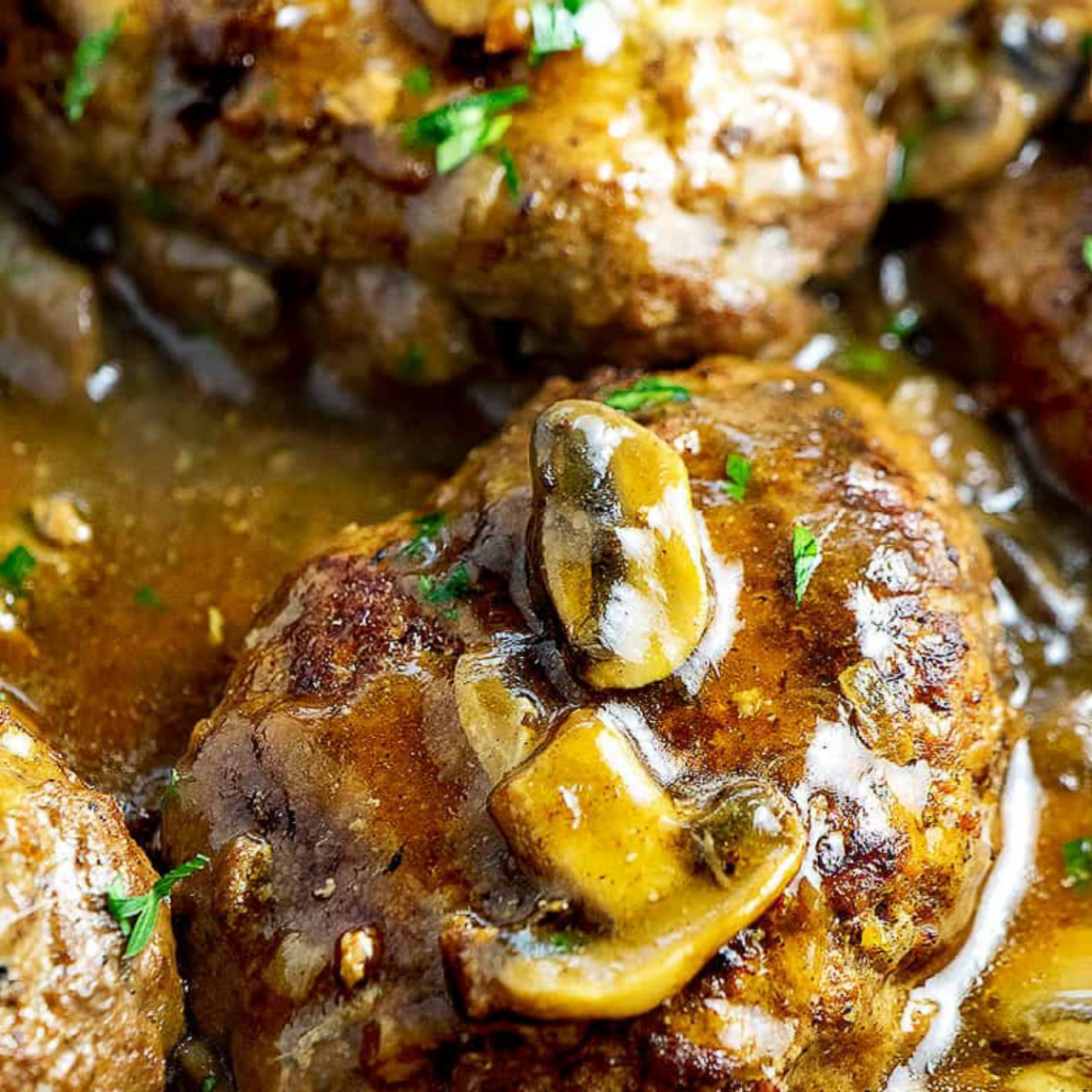 Bobby Flay Salisbury Steak Recipe (With Mushroom Gravy) - Cheff Recipes