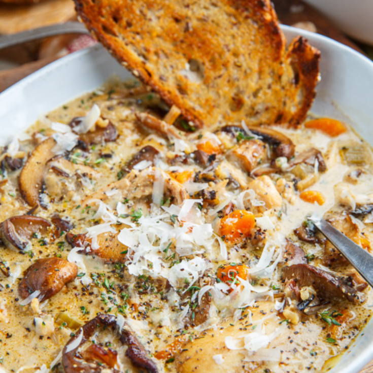Creamy Mushroom Chicken and Wild Rice Soup Recipe - Cheff Recipes