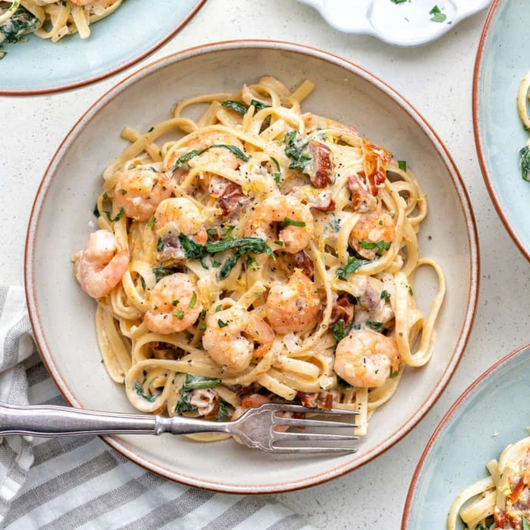 Creamy Tuscan Shrimp Linguine Recipe - Cheff Recipes