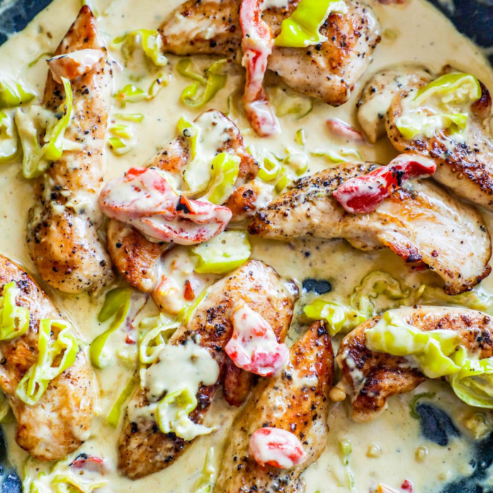 Creamy Pepperoncini Chicken Skillet