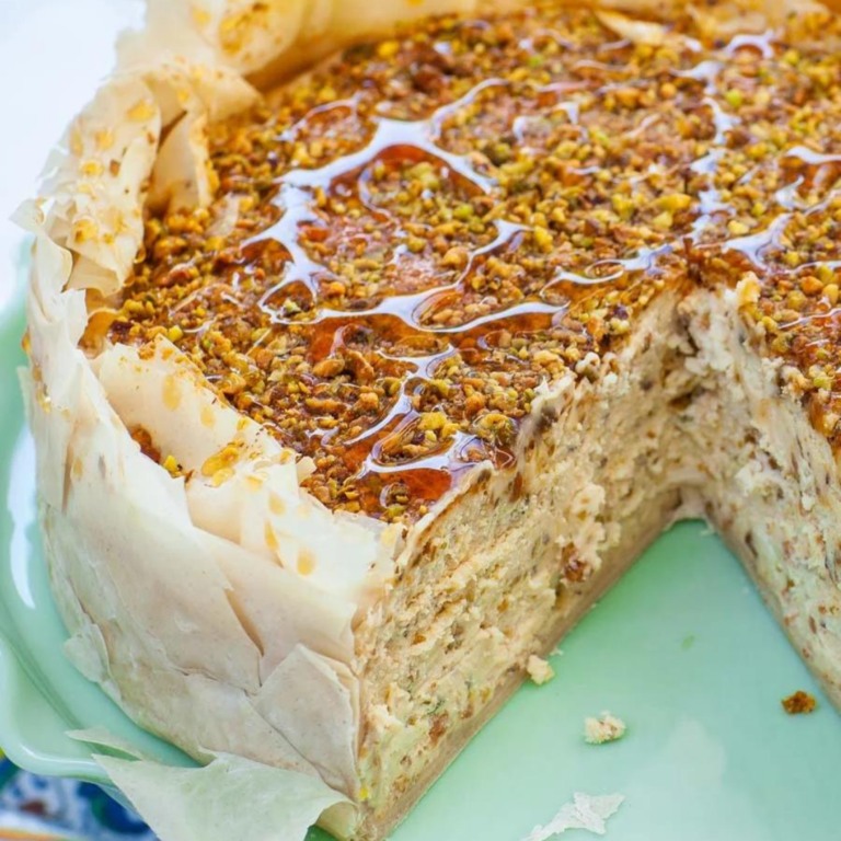 Pistachio Honey Baklava Cheesecake Recipe