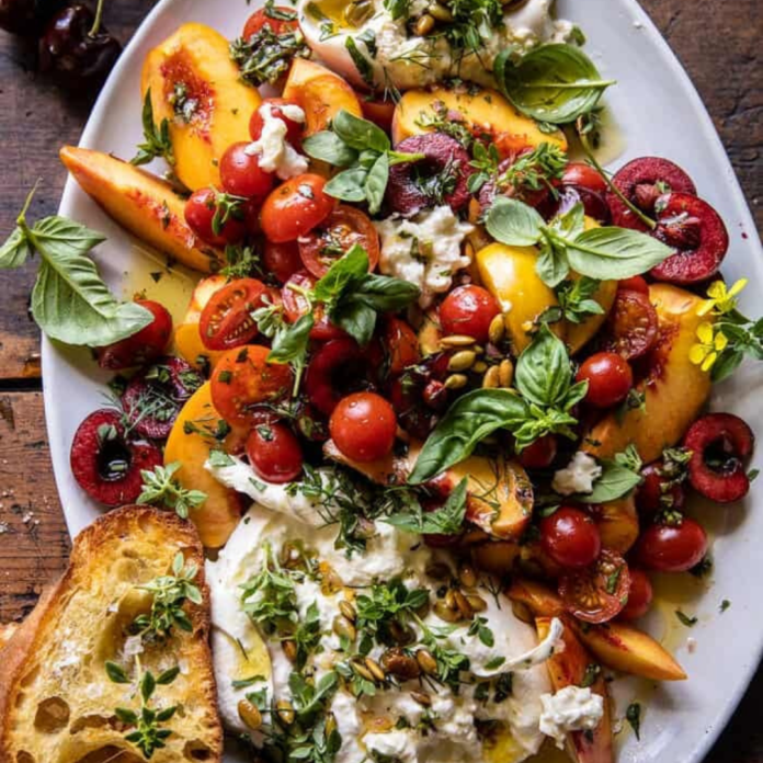 Tomato, Peach, and Burrata Salad Recipe