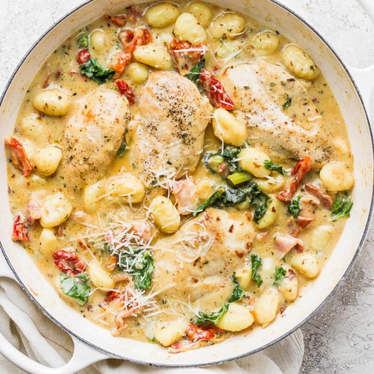 Creamy Tuscan Chicken + Gnocchi Recipe