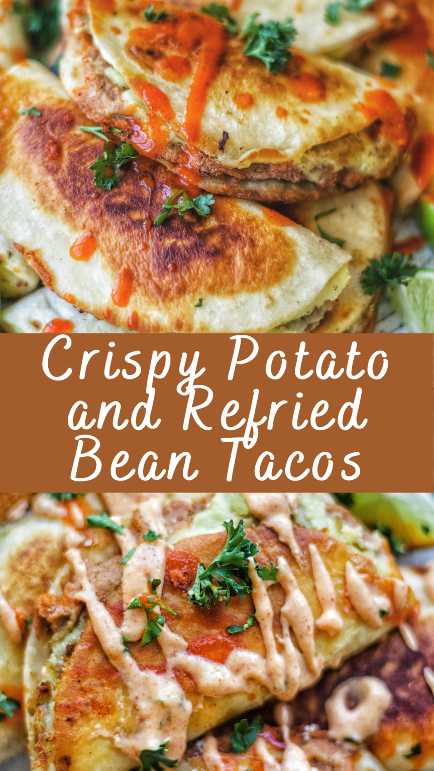 Crispy Potato And Refried Bean Tacos With Spicy Ranch Dip Recipe Cheff Recipes