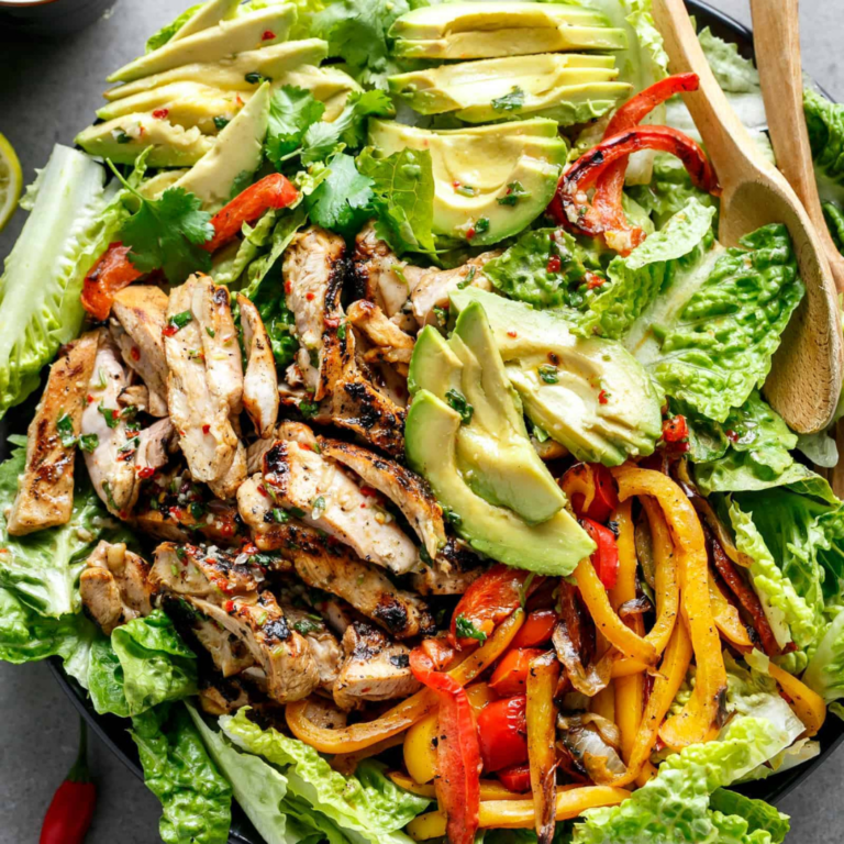 Grilled Chili Lime Chicken Fajita Salad Recipe