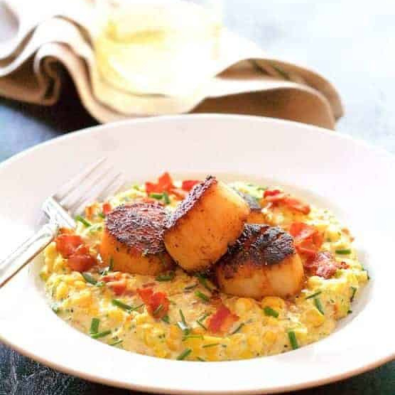 Seared Scallops with Smoky Sweet Corn Puree