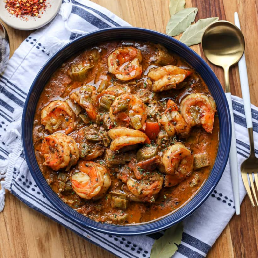 Smothered Okra With Shrimp | Cheff Recipes