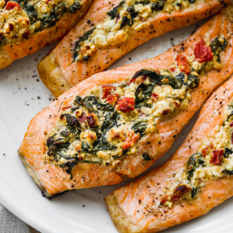 Stuffed Salmon With Spinach & Feta Recipe