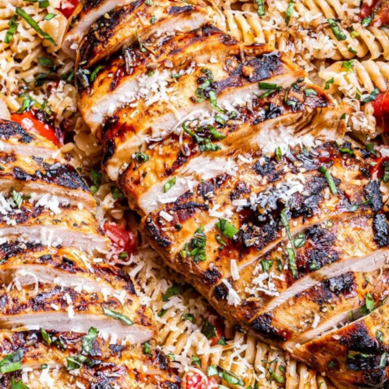 Tomato Basil Pasta with Balsamic Grilled Chicken Recipe