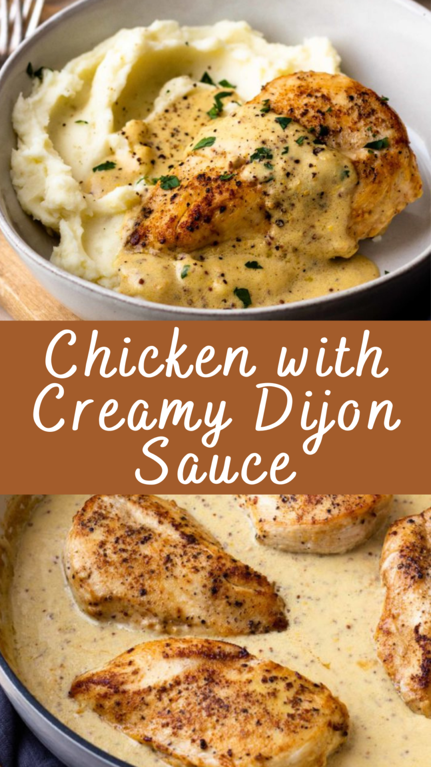 Chicken with Creamy Dijon Sauce and Mashed Potatoes Recipe | Cheff Recipes