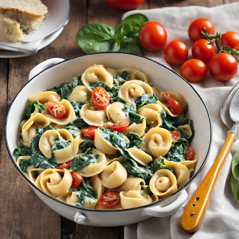 Creamy Tortellini with Spinach & Tomatoes