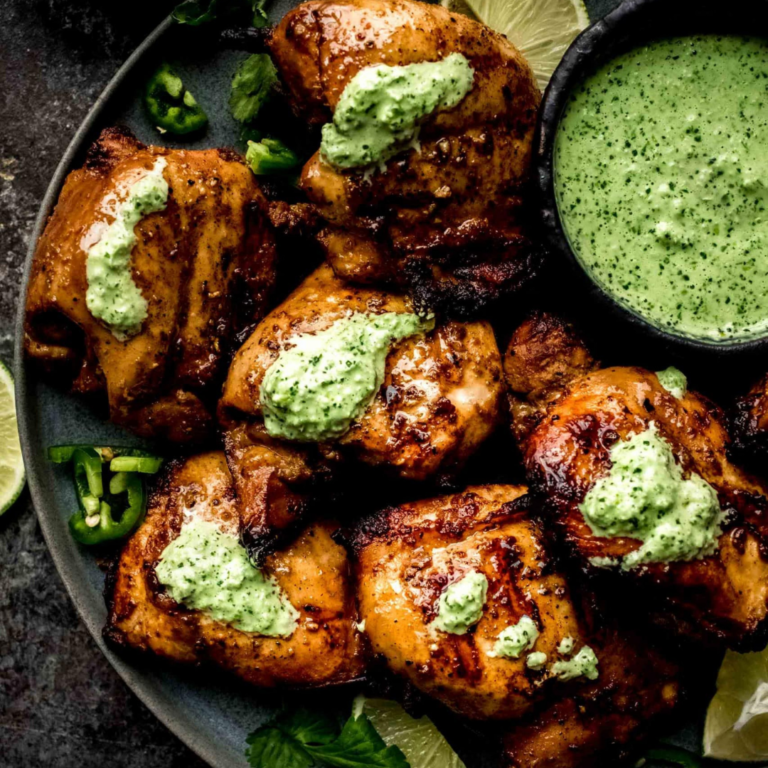 Peruvian Chicken with Creamy Green Sauce Recipe