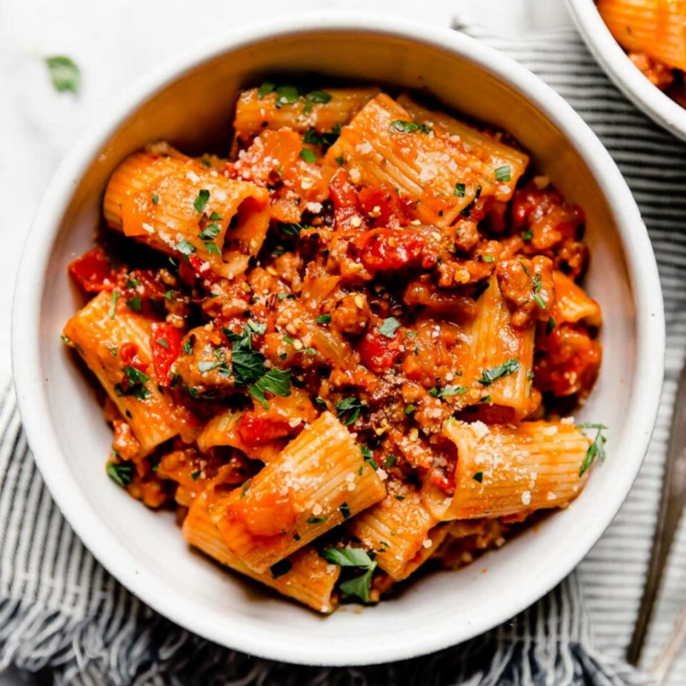 Spicy Italian Sausage and Peppers Pasta