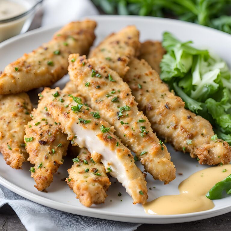 Baked Black Pepper Ranch Chicken Fingers with Honey Mustard