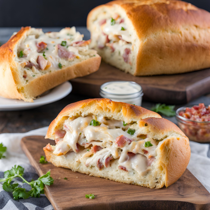 Chicken Bacon Ranch Stuffed Bread