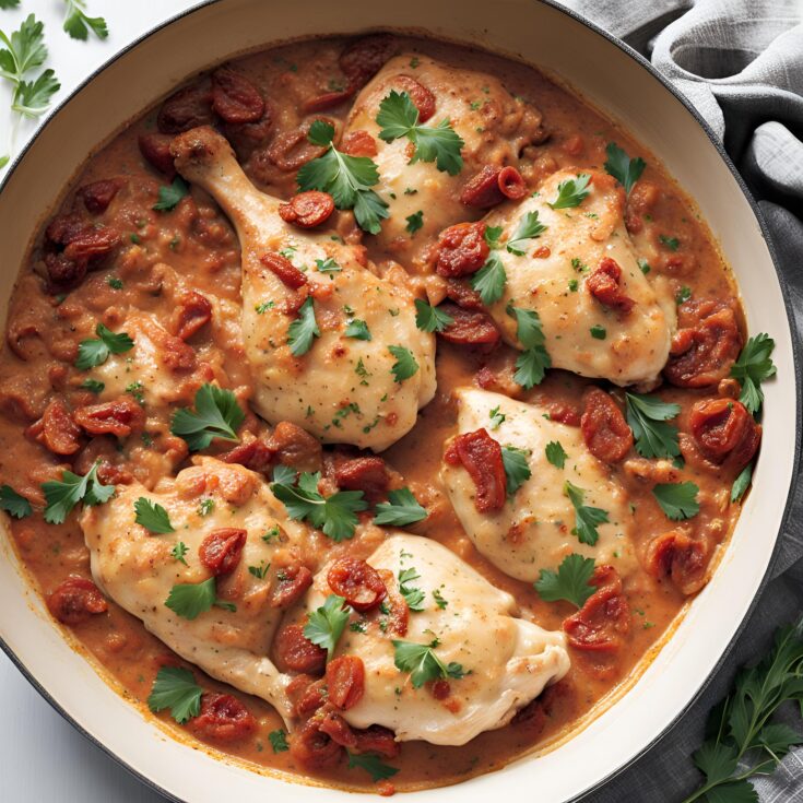 Chicken in a Creamy Parmesan and Sundried Tomato Sauce Recipe
