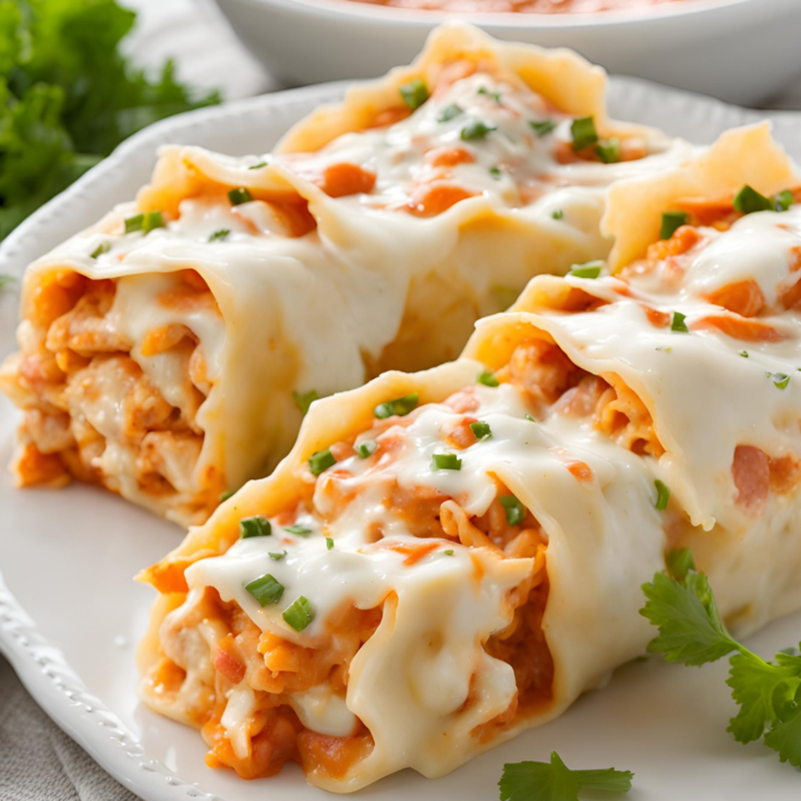 Creamy Buffalo Chicken Lasagna Roll Ups Recipe