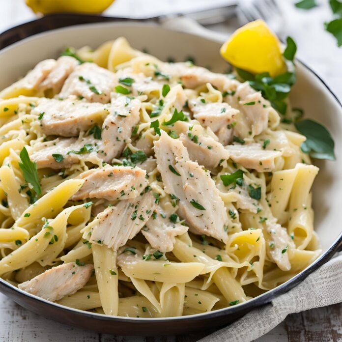 Creamy Lemon Artichoke Pasta with Chicken Recipe