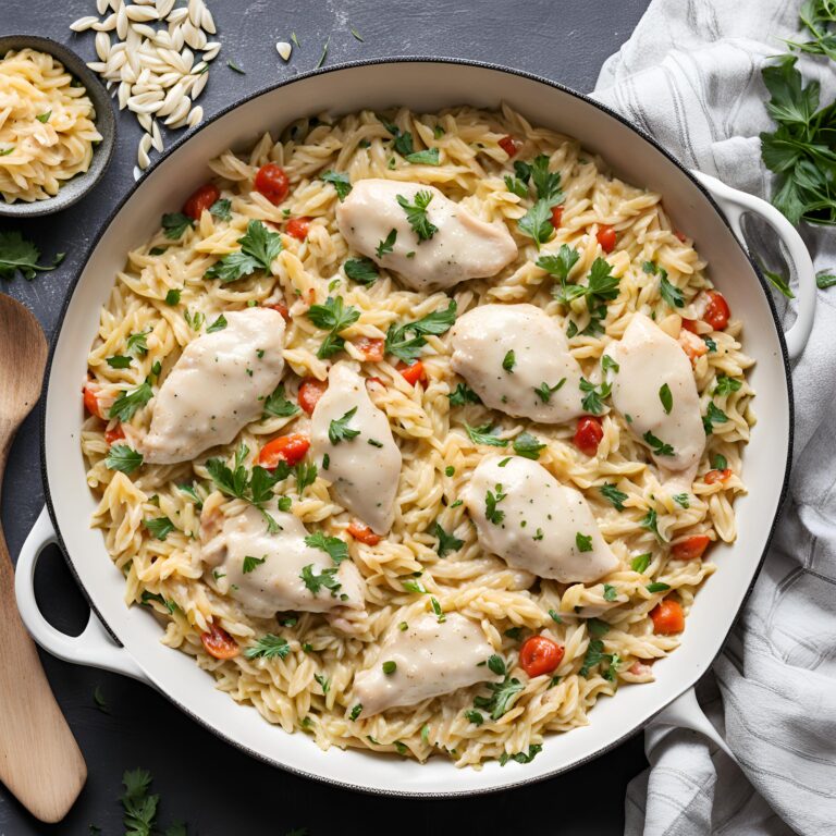 Creamy Ricotta Chicken and Orzo Skillet Recipe