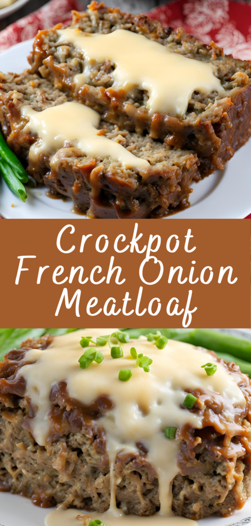 Crockpot French Onion Meatloaf with Melted Swiss Cheese Recipe | Cheff