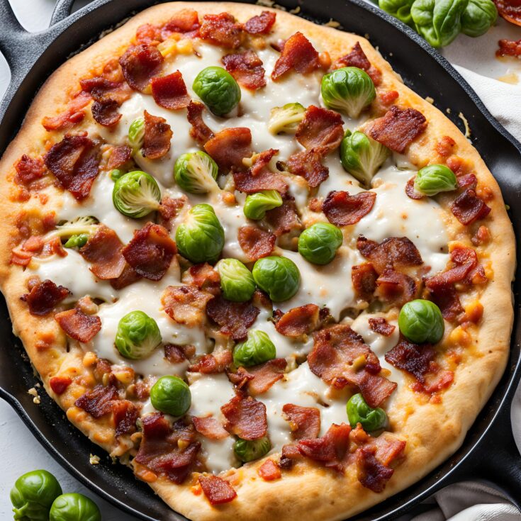 Easy Skillet Pizza with Brussels and Bacon