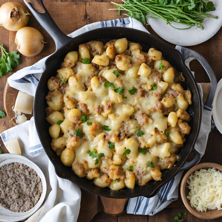 French Onion Skillet Gnocchi Recipe