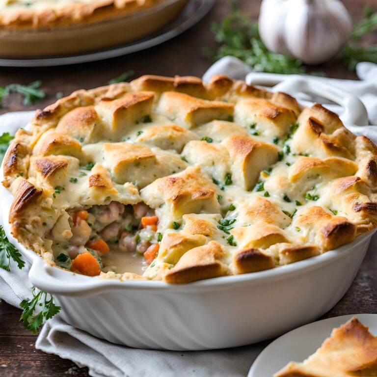 Garlic Bread Leftover Turkey Pot Pie