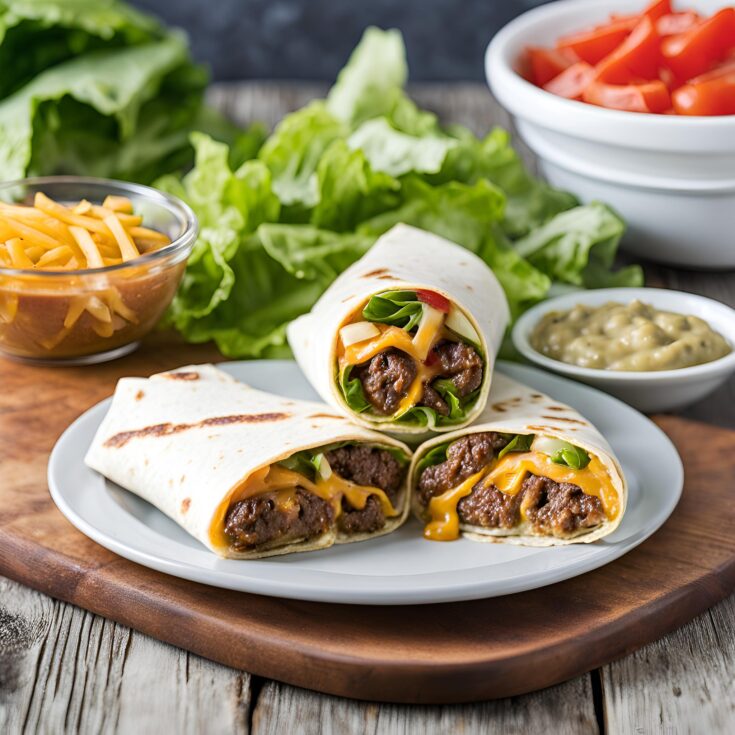 Grilled Cheeseburger Wraps recipe