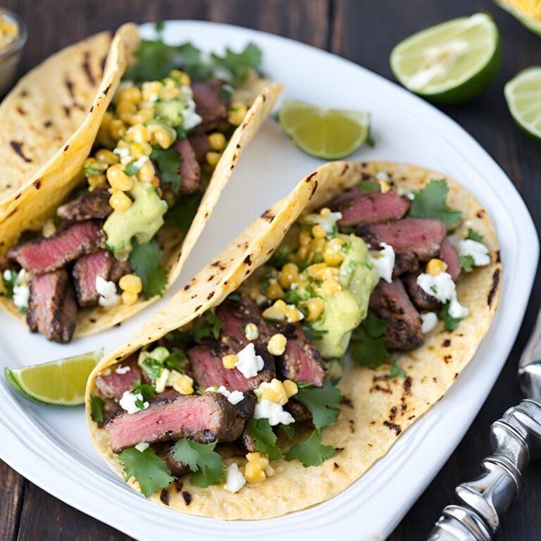 Grilled Elote Steak Tacos recipe