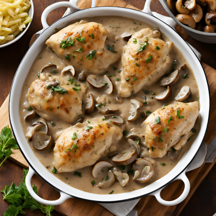 Juicy Chicken with Mushroom Sauce recipe