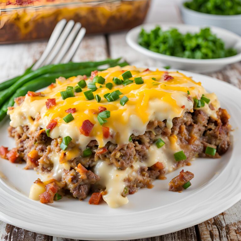 Loaded Potato And Meatloaf Casserole