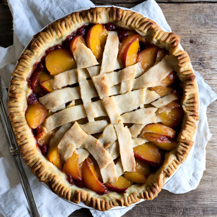 Maple Bourbon Brown Butter Peach Pie