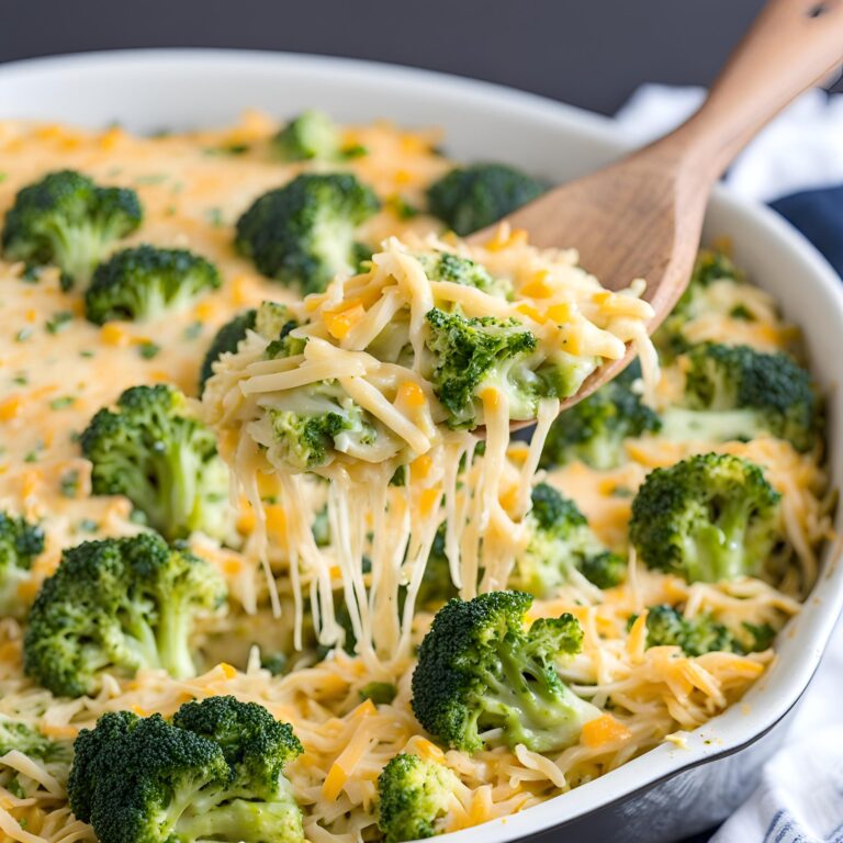 One Skillet Cheesy Broccoli Cheddar Orzo Bake Recipe