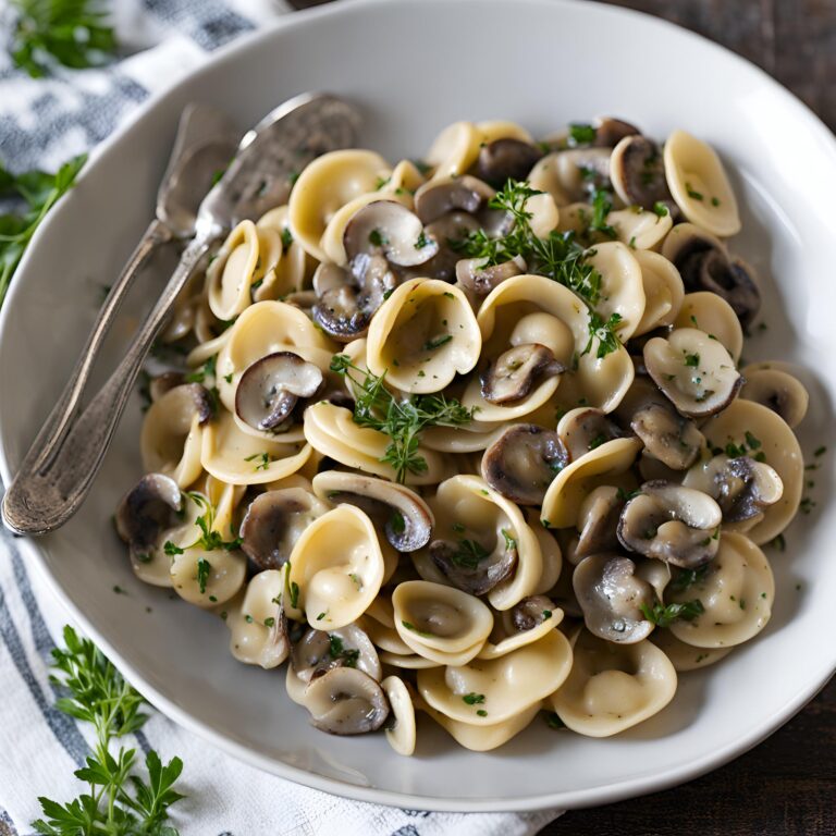 Orecchiette with Mushroom Thyme Sauce