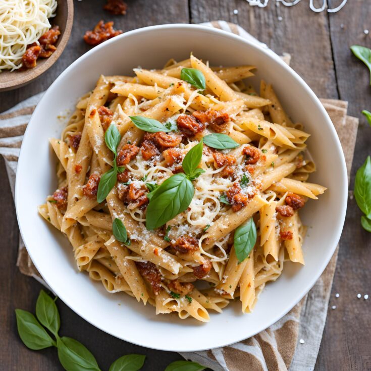 Pasta with Sun-dried Tomato Ricotta Pesto