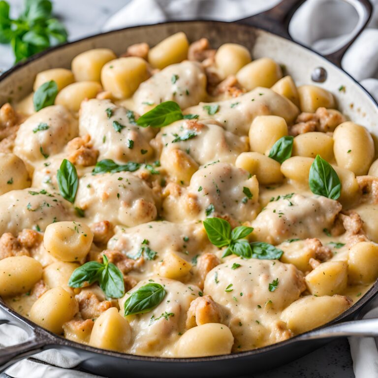 Skillet Creamy Chicken and Parmesan Gnocchi Recipe