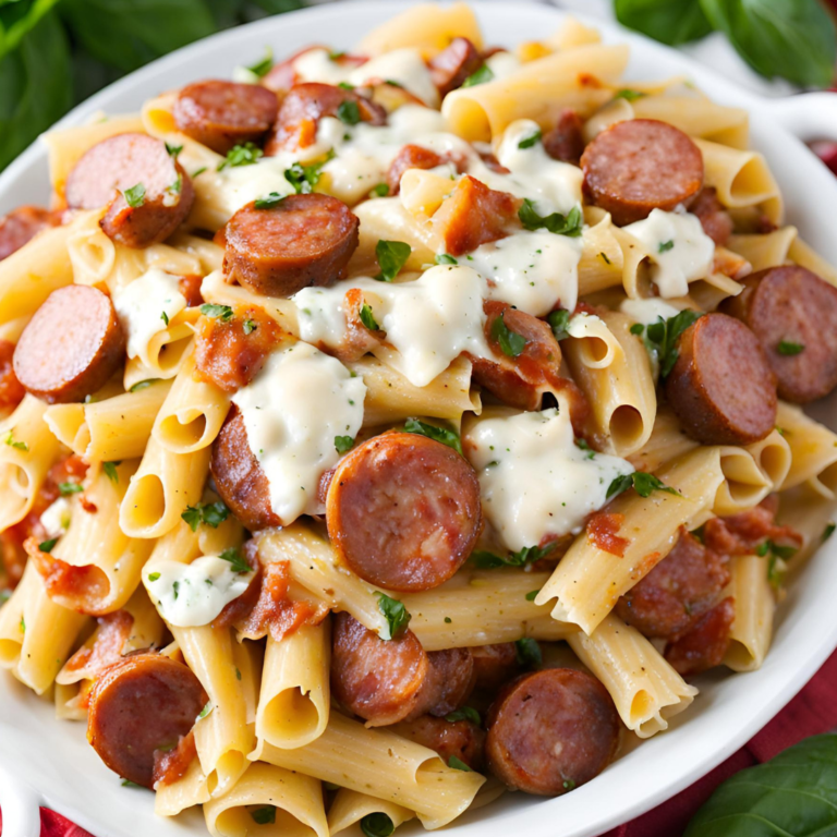 Smoked Sausage & Mozzarella Pasta recipe