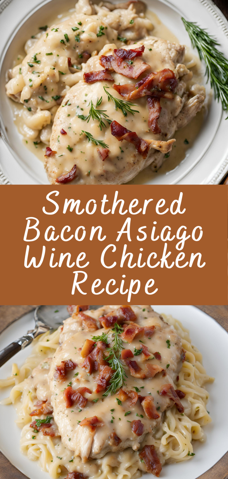 Smothered Bacon Asiago Wine Chicken Recipe