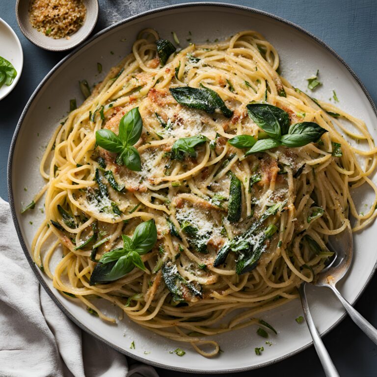 Spaghetti with Crispy Zucchini