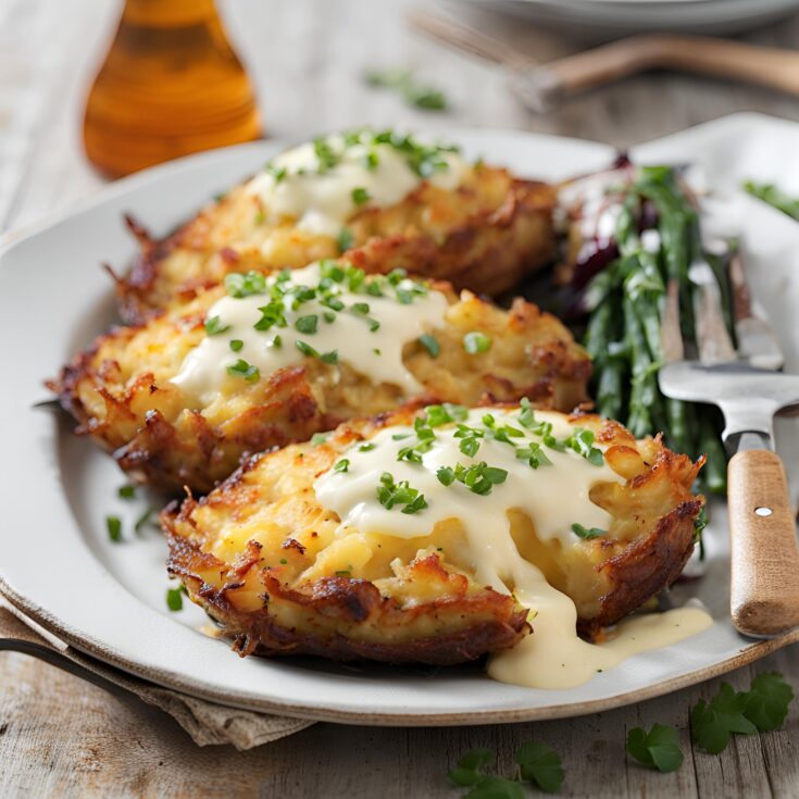 Three-Cheese Stuffed Rosti Potatoes