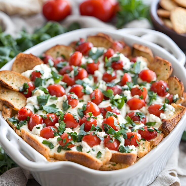 Baked Goat Cheese Bruschetta Dip