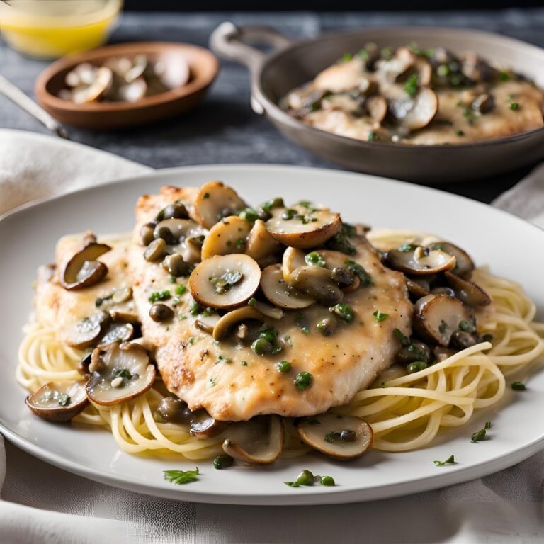 Chicken Piccata with Mushrooms and Capers