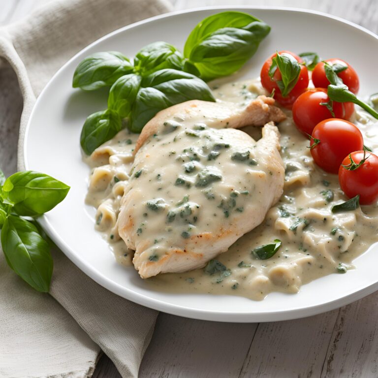 Chicken in Basil Cream Sauce Recipe