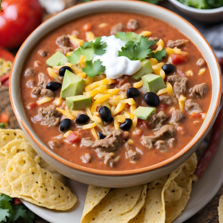 Creamy Beef Taco Soup Recipe