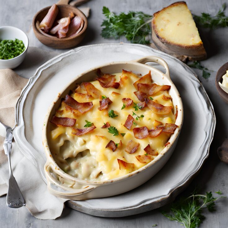 Creamy Potato, Bacon and Brie Tartiflette