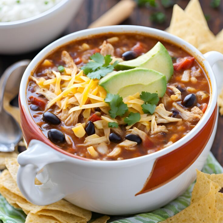 Crockpot Spicy Chicken Tortilla Soup